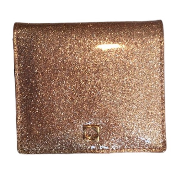 kate spade Bags Kate Spade Rose Gold Glitter Mavis Street Wallet